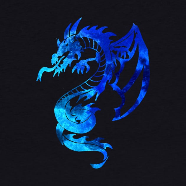 Blue Tribal Tattoo Dragon by ZeichenbloQ